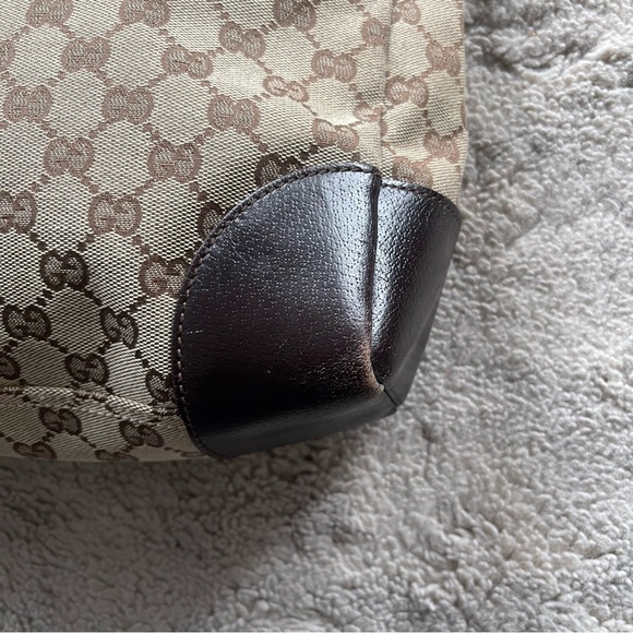 Gucci Cream and Brown Messenger Bag with Signature GG Pattern - Picture 12 of 13